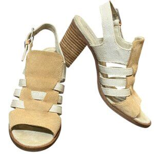 TOMS Majorca Suede/Woven Sandal Honey Suede/Yarn Dye Sz 7 #151W